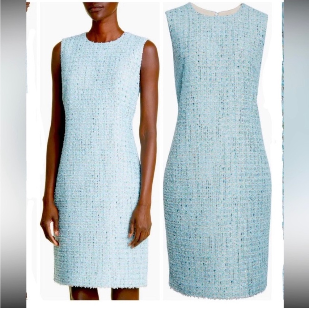 St. John Blue sequin Tweed Dress 10